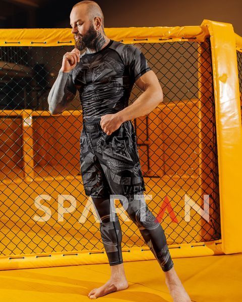 Мужской компрессионный костюм 4в1 Gladiator 3.0 black: Рашгард, футболка, шорты, леггинсы 127512127870013511237 фото