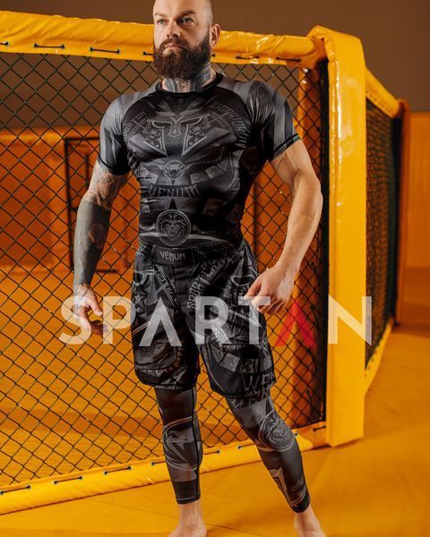 Мужской компрессионный костюм 4в1 Gladiator 3.0 black: Рашгард, футболка, шорты, леггинсы 127512127870013511237 фото