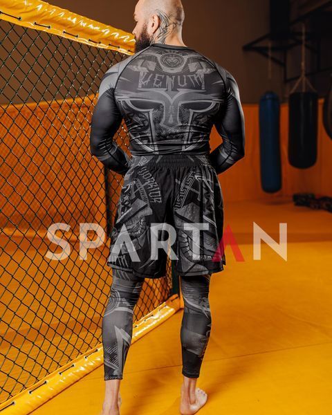 Мужской компрессионный костюм 3в1 Gladiator 3.0 black: Рашгард, шорты, леггинсы 5527512127870013511237 фото