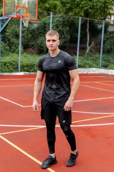 Мужской Рашгард Gym Compression thunder  black 5в1 : Рашгард, шорты, леггинсы, футболка, худи M42787040513511 фото