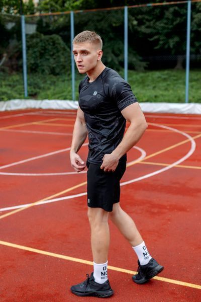 Мужской Рашгард Gym Compression thunder  black 5в1 : Рашгард, шорты, леггинсы, футболка, худи M42787040513511 фото