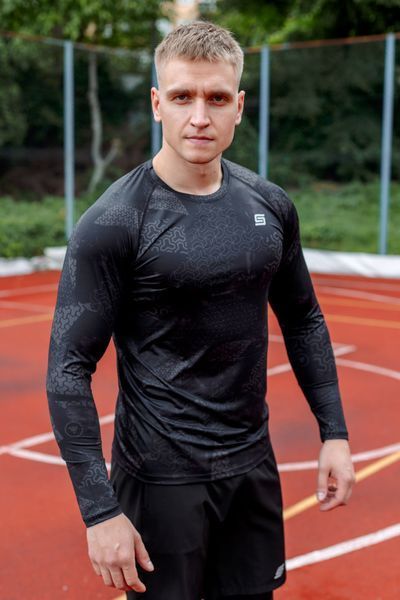 Мужской Рашгард Gym Compression thunder  black 5в1 : Рашгард, шорты, леггинсы, футболка, худи M42787040513511 фото