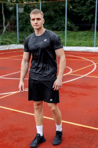 Мужской Рашгард Gym Compression thunder  black 5в1 : Рашгард, шорты, леггинсы, футболка, худи M42787040513511 фото