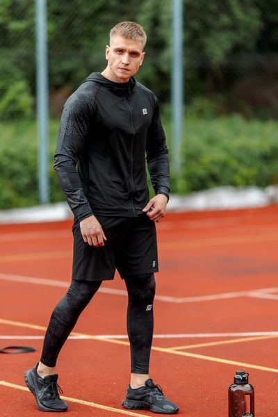 Мужской Рашгард Gym Compression thunder  black 5в1 : Рашгард, шорты, леггинсы, футболка, худи M42787040513511 фото