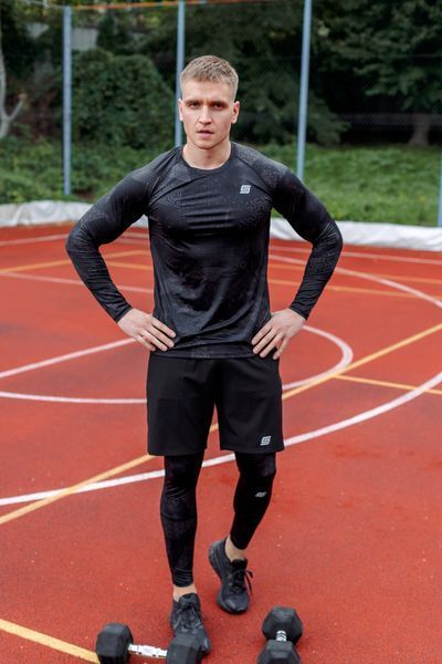 Мужской Рашгард Gym Compression thunder  black 5в1 : Рашгард, шорты, леггинсы, футболка, худи M42787040513511 фото