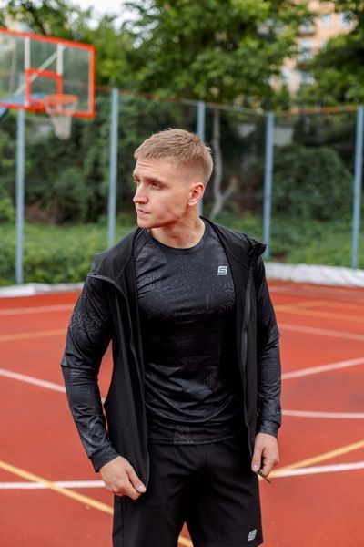 Мужской Рашгард Gym Compression thunder  black 5в1 : Рашгард, шорты, леггинсы, футболка, худи M42787040513511 фото