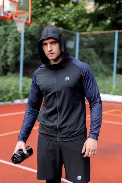 Мужской Рашгард Gym Compression thunder mazarine 5в1 : Рашгард, шорты, леггинсы, футболка, худи M427870440513511 фото